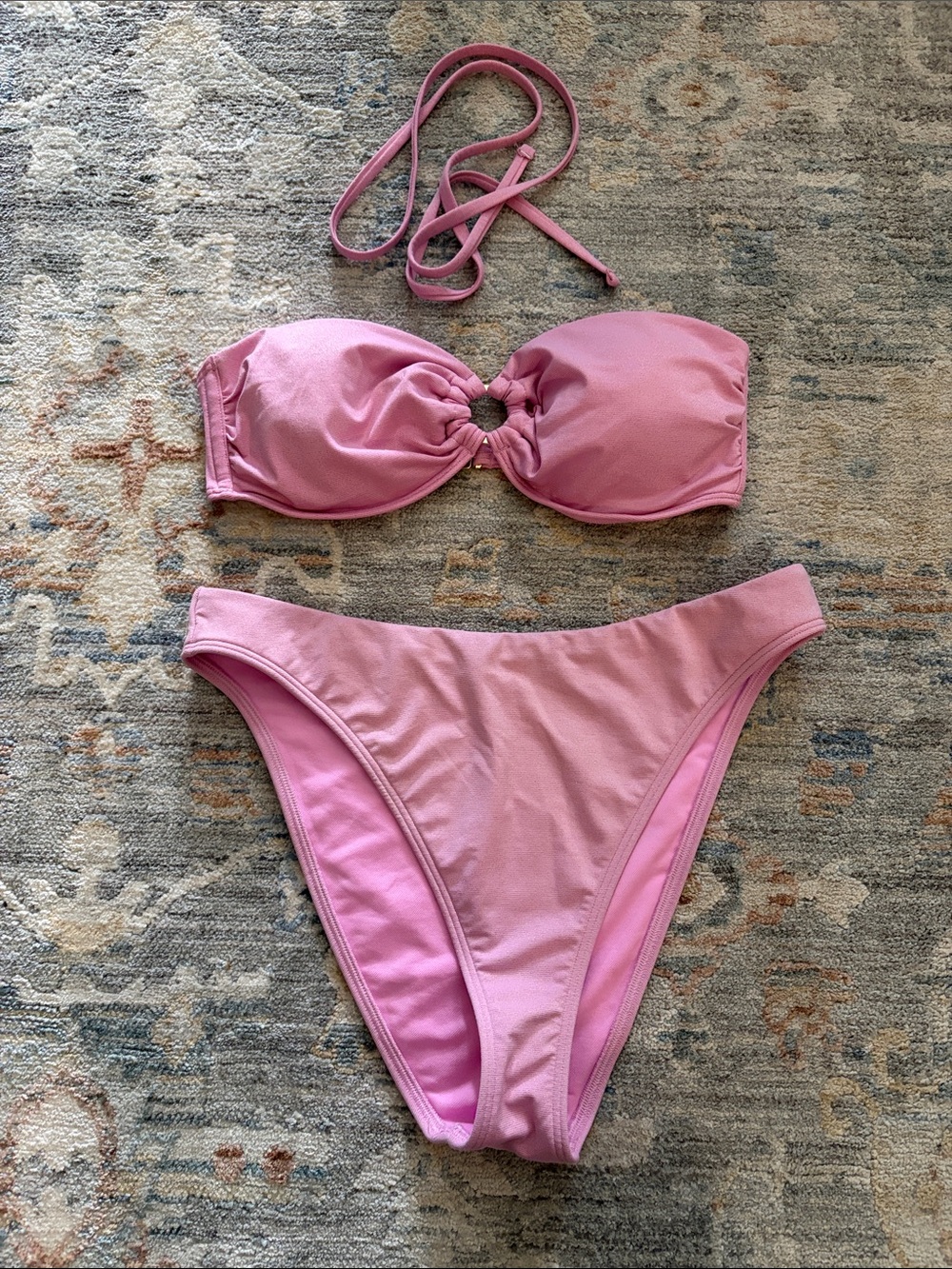 Abercrombie & Fitch Pink Strapless Bikini Set